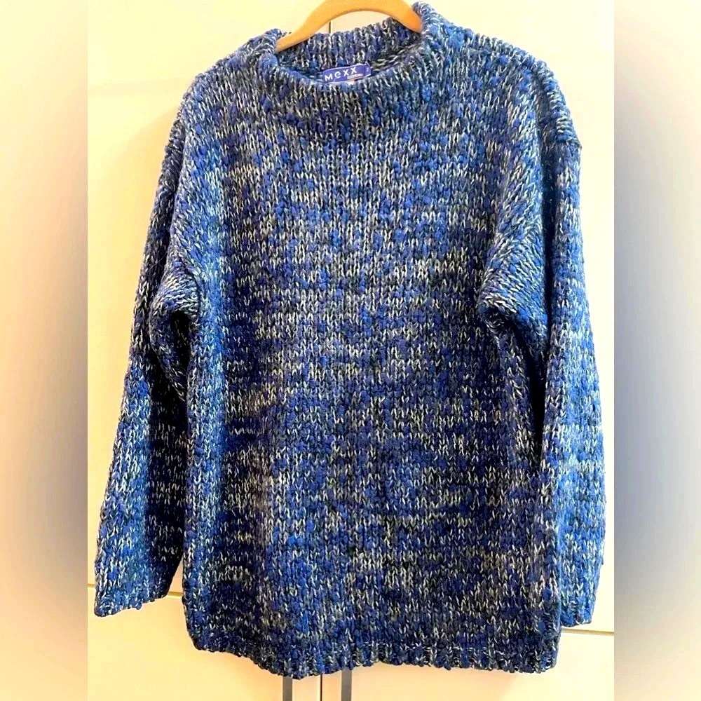 Vintage 90s Mexx Emanuelle Sweater Black blue Specked Womens size M/L